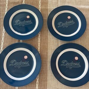 Dodgers Blue Plastic Plates Set of 4